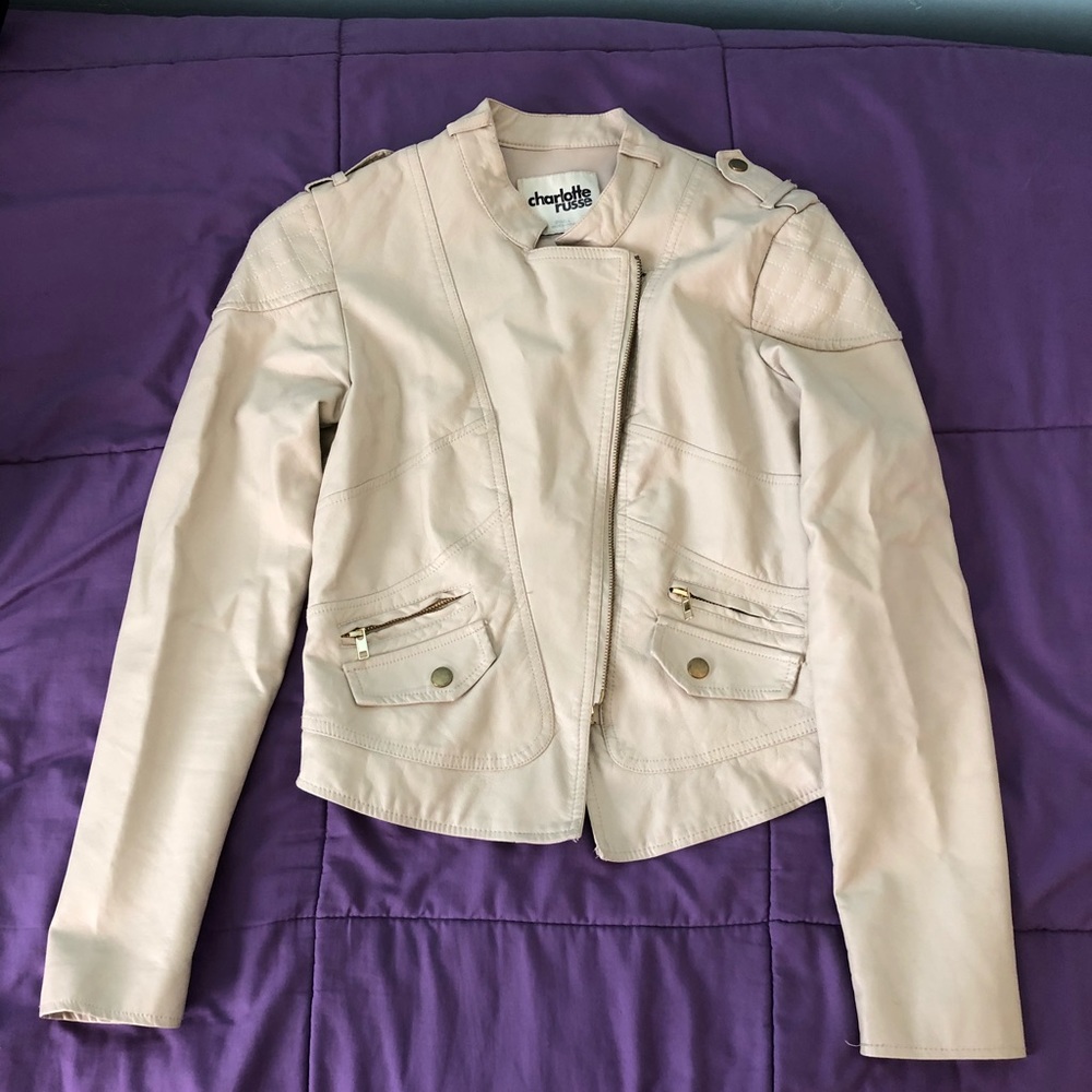 Taupe leather jacket